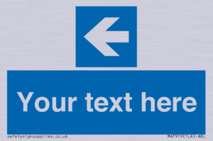 MA7919: Custom Directional signage blue up left arrow