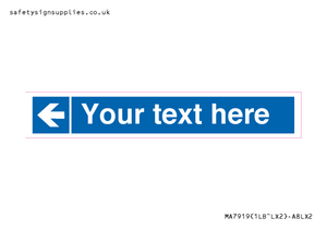 MA7919: Custom Directional signage blue up left arrow
