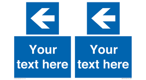 MA7919: Custom Directional signage blue up left arrow
