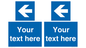 MA7919: Custom Directional signage blue up left arrow