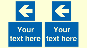 MA7919: Custom Directional signage blue up left arrow