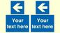 MA7919: Custom Directional signage blue up left arrow