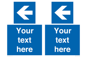MA7919: Custom Directional signage blue up left arrow