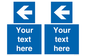MA7919: Custom Directional signage blue up left arrow