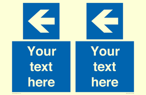 MA7919: Custom Directional signage blue up left arrow