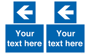 MA7919: Custom Directional signage blue up left arrow