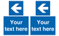 MA7919: Custom Directional signage blue up left arrow