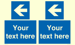 MA7919: Custom Directional signage blue up left arrow