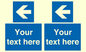 MA7919: Custom Directional signage blue up left arrow