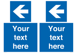 MA7919: Custom Directional signage blue up left arrow