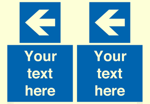 MA7919: Custom Directional signage blue up left arrow
