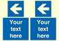 MA7919: Custom Directional signage blue up left arrow