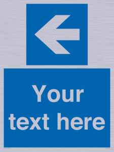 MA7919: Custom Directional signage blue up left arrow