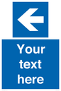 MA7919: Custom Directional signage blue up left arrow
