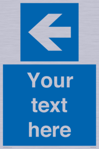 MA7919: Custom Directional signage blue up left arrow