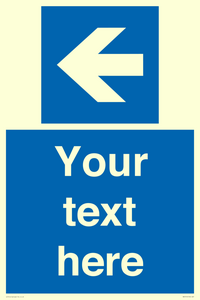 MA7919: Custom Directional signage blue up left arrow