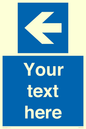 MA7919: Custom Directional signage blue up left arrow