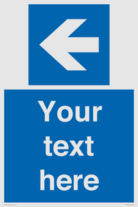 MA7919: Custom Directional signage blue up left arrow