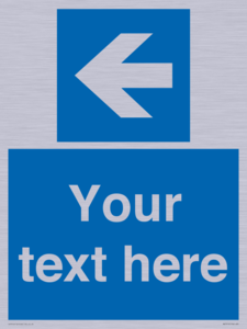 MA7919: Custom Directional signage blue up left arrow