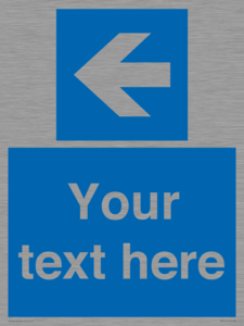 MA7919: Custom Directional signage blue up left arrow