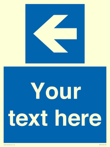 MA7919: Custom Directional signage blue up left arrow