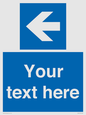 MA7919: Custom Directional signage blue up left arrow