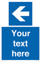 MA7919: Custom Directional signage blue up left arrow
