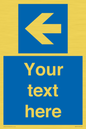 MA7919: Custom Directional signage blue up left arrow