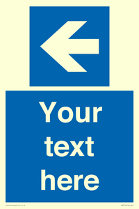 MA7919: Custom Directional signage blue up left arrow