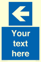 MA7919: Custom Directional signage blue up left arrow