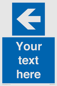 MA7919: Custom Directional signage blue up left arrow