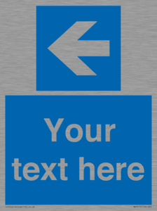 MA7919: Custom Directional signage blue up left arrow