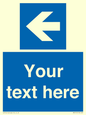 MA7919: Custom Directional signage blue up left arrow