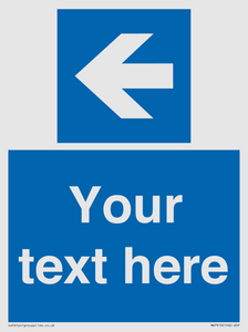MA7919: Custom Directional signage blue up left arrow