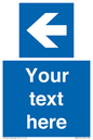 MA7919: Custom Directional signage blue up left arrow