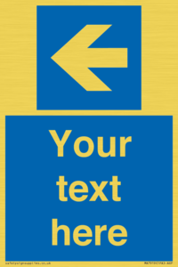 MA7919: Custom Directional signage blue up left arrow
