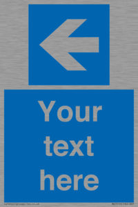MA7919: Custom Directional signage blue up left arrow