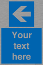 MA7919: Custom Directional signage blue up left arrow