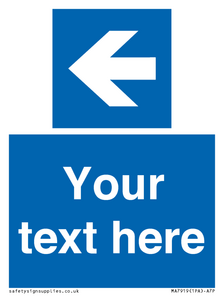 MA7919: Custom Directional signage blue up left arrow