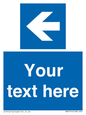 MA7919: Custom Directional signage blue up left arrow