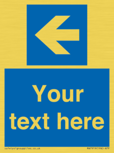 MA7919: Custom Directional signage blue up left arrow