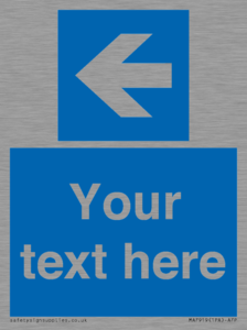 MA7919: Custom Directional signage blue up left arrow