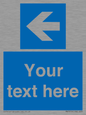 MA7919: Custom Directional signage blue up left arrow