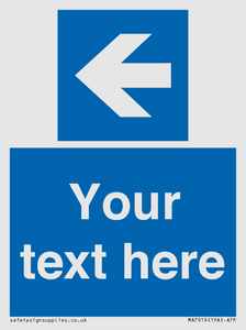MA7919: Custom Directional signage blue up left arrow