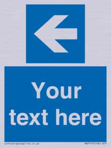 MA7919: Custom Directional signage blue up left arrow