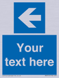 MA7919: Custom Directional signage blue up left arrow