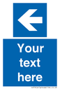 MA7919: Custom Directional signage blue up left arrow