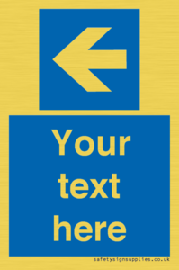 MA7919: Custom Directional signage blue up left arrow