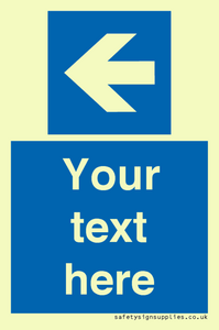 MA7919: Custom Directional signage blue up left arrow