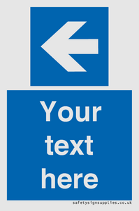 MA7919: Custom Directional signage blue up left arrow